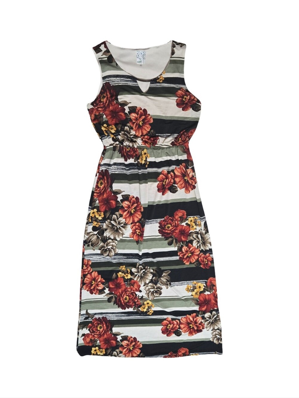 Neff Red Floral Striped Maxi Dress - Picture 4 of 8